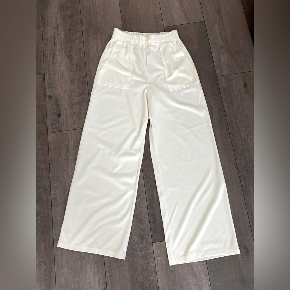 CREAM Wide Leg Track Pants Size S H&M Divided